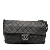 Large Quilted Iridescent Calfskin Coco Daily Flap